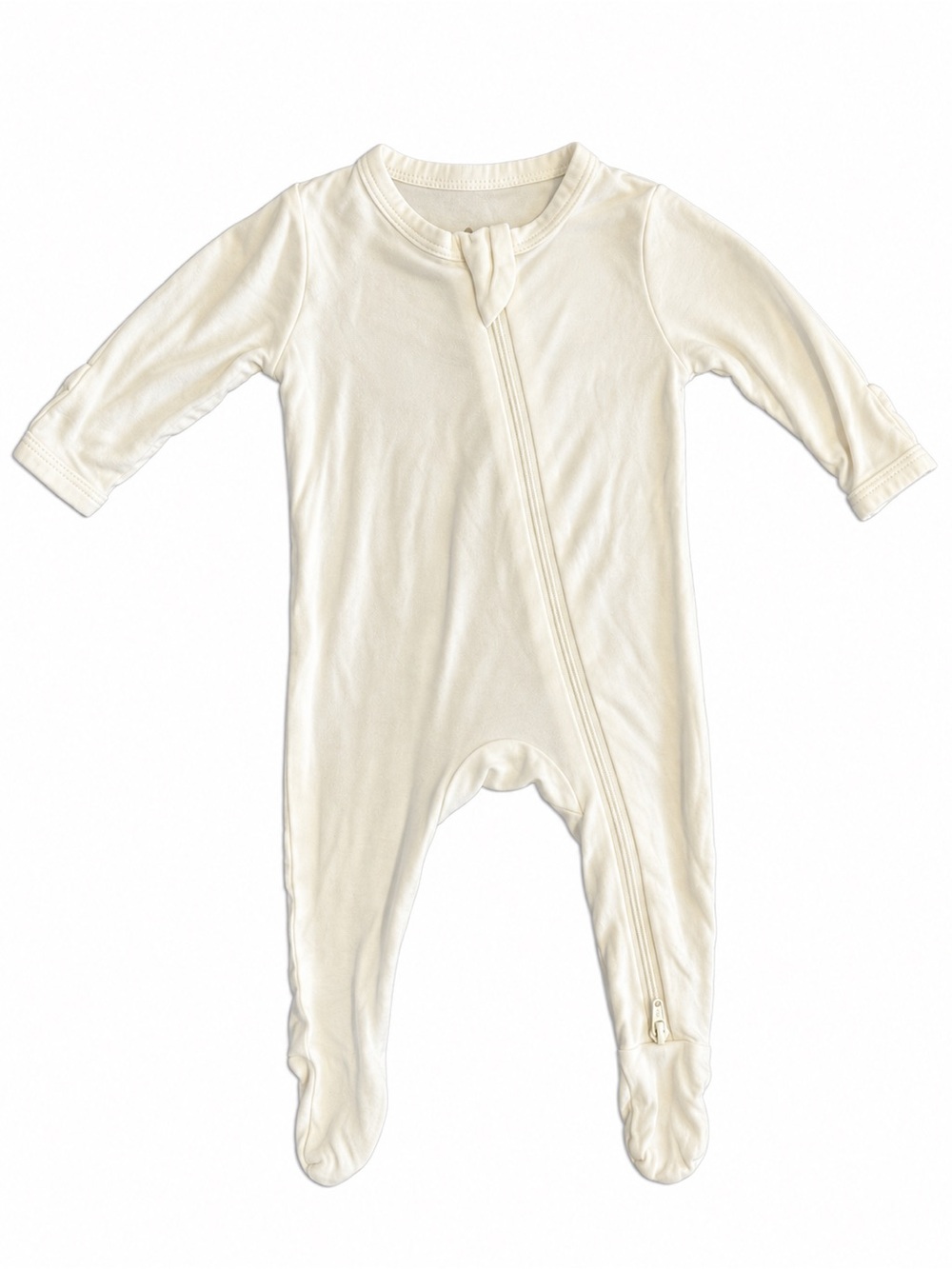 Kyte Baby Ivory Bamboo Zipper Footie Sleeper Preemie